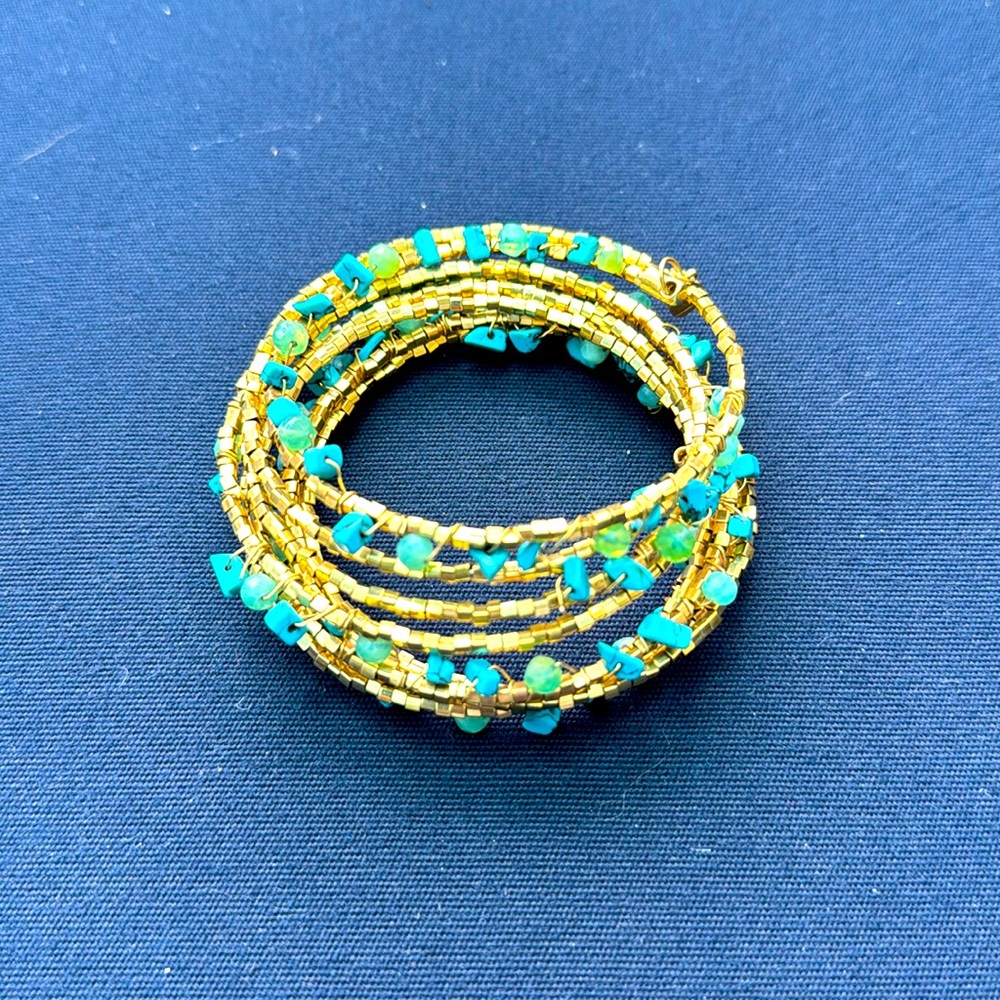 Spiral turquoise bracelet